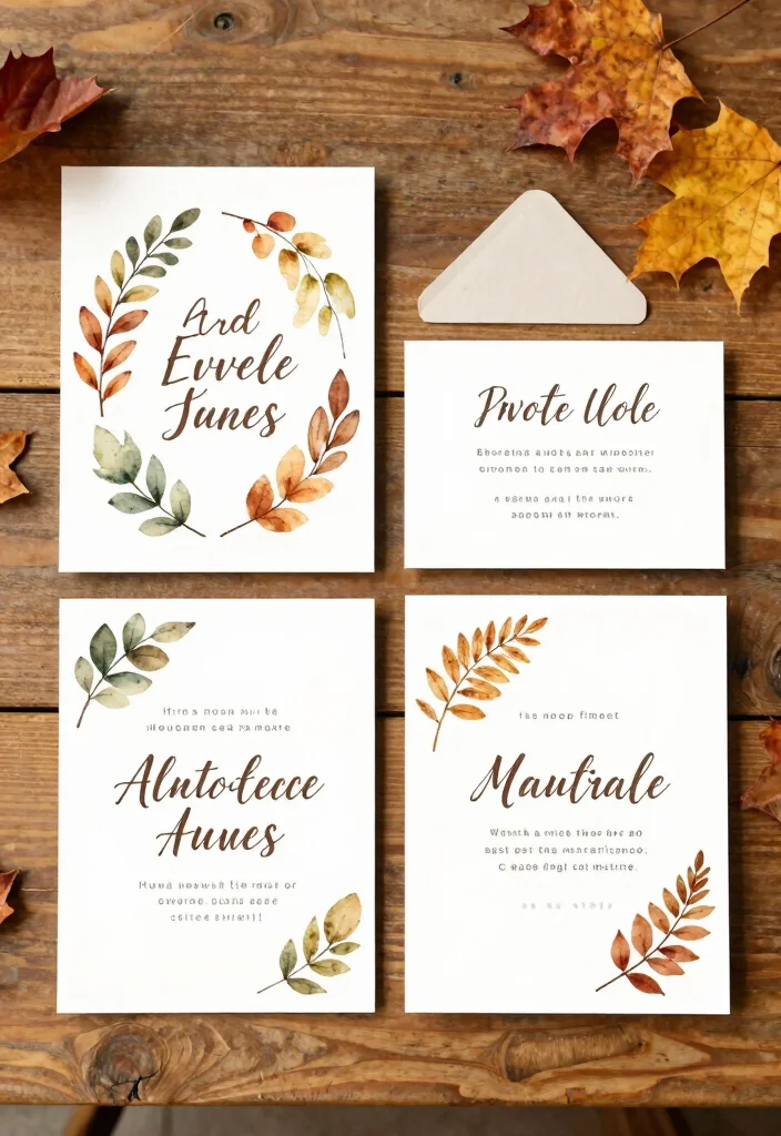 12 Fall Bridal Shower Ideas with Cozy Seasonal Touches - 12. Nature-Inspired Invitations 1