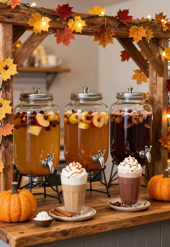 12 Fall Bridal Shower Ideas with Cozy Seasonal Touches - 3. Warm Beverage Bar 1
