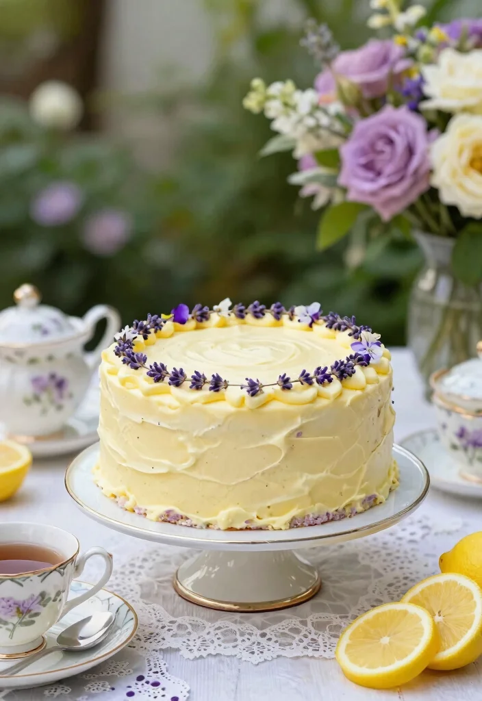 12 Floral Cake Ideas That Work for Birthdays, Weddings, and Showers - 2. Lavender Lemon Bliss Cake 1