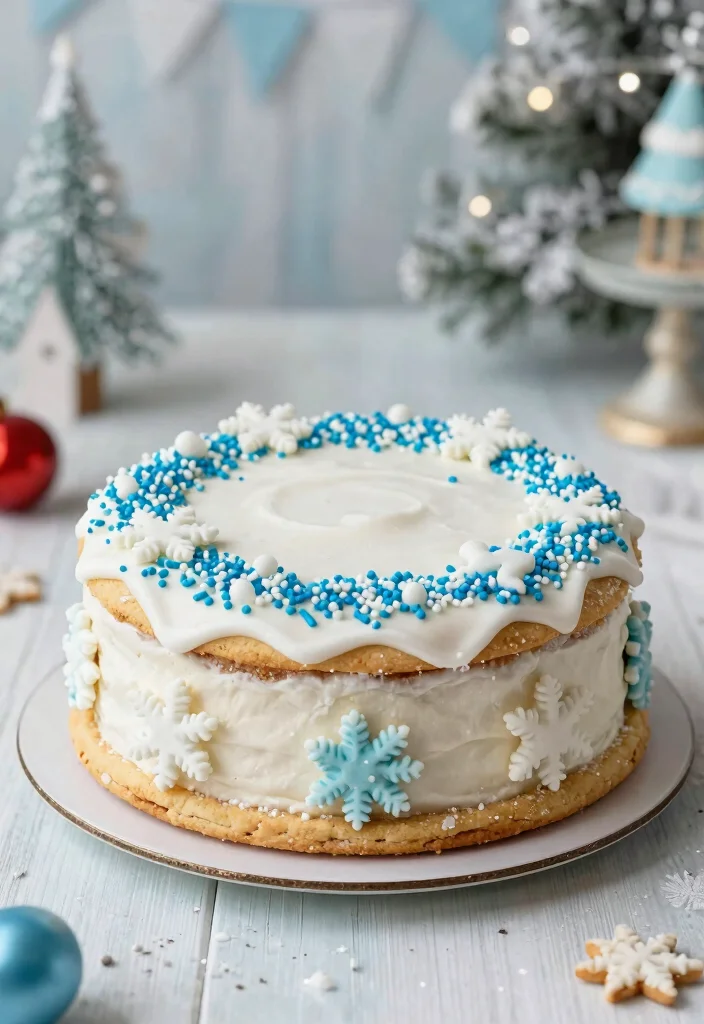 12 Frozen Cake Ideas Kids Will Love for a Themed Birthday Party - 11. Snowflake Sugar Cookie Cake 1