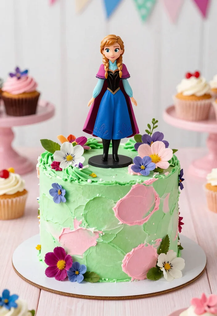 12 Frozen Cake Ideas Kids Will Love for a Themed Birthday Party - 3. Anna’s Adventure Cake 1