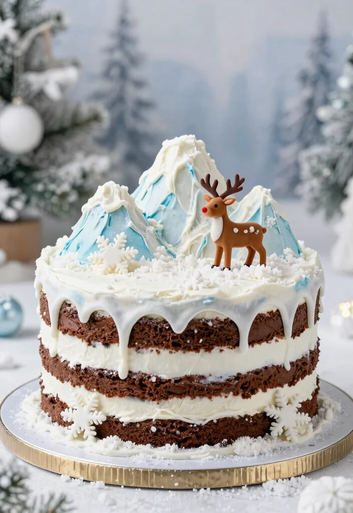 12 Frozen Cake Ideas Kids Will Love for a Themed Birthday Party - 4. Kristoff’s Snowy Mountain Cake 1