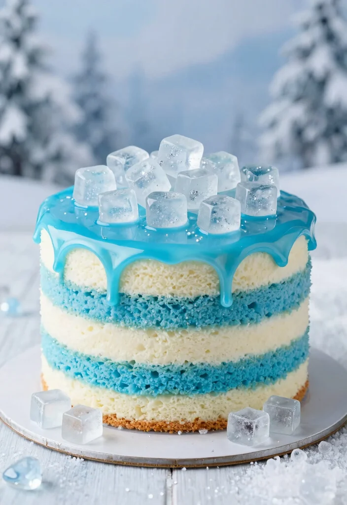 12 Frozen Cake Ideas Kids Will Love for a Themed Birthday Party - 5. Frozen Lake Layer Cake 1