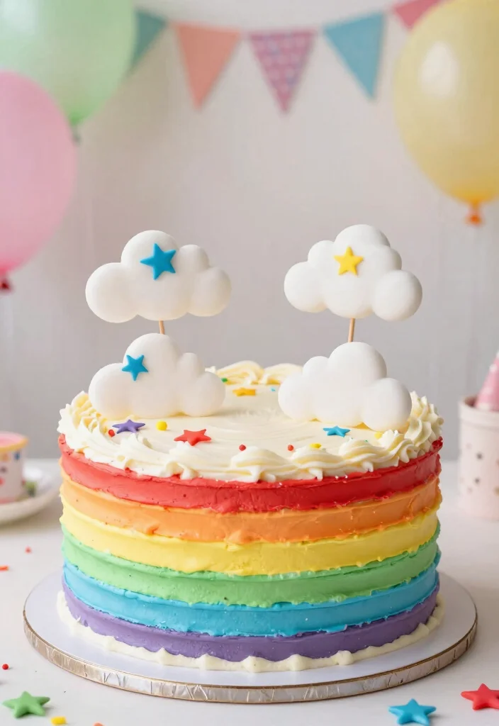 12 Frozen Cake Ideas Kids Will Love for a Themed Birthday Party - 8. Frosted Rainbow Cake 1