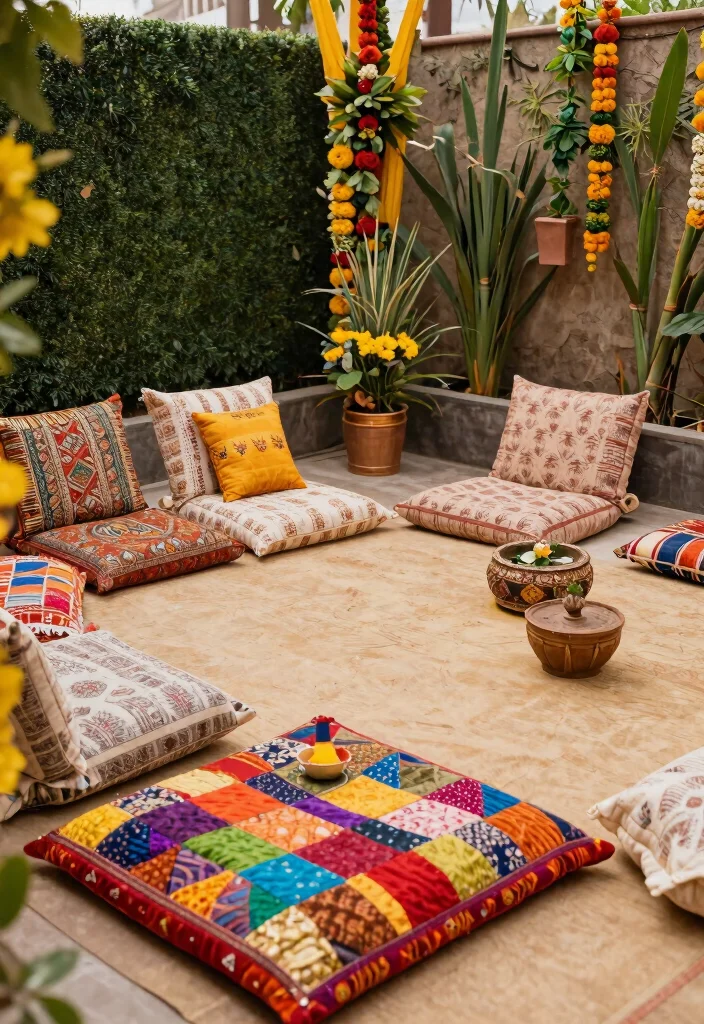 12 Haldi Decoration Ideas Using Simple Colors and Traditional Touches - 8. Traditional Seating Arrangements 1