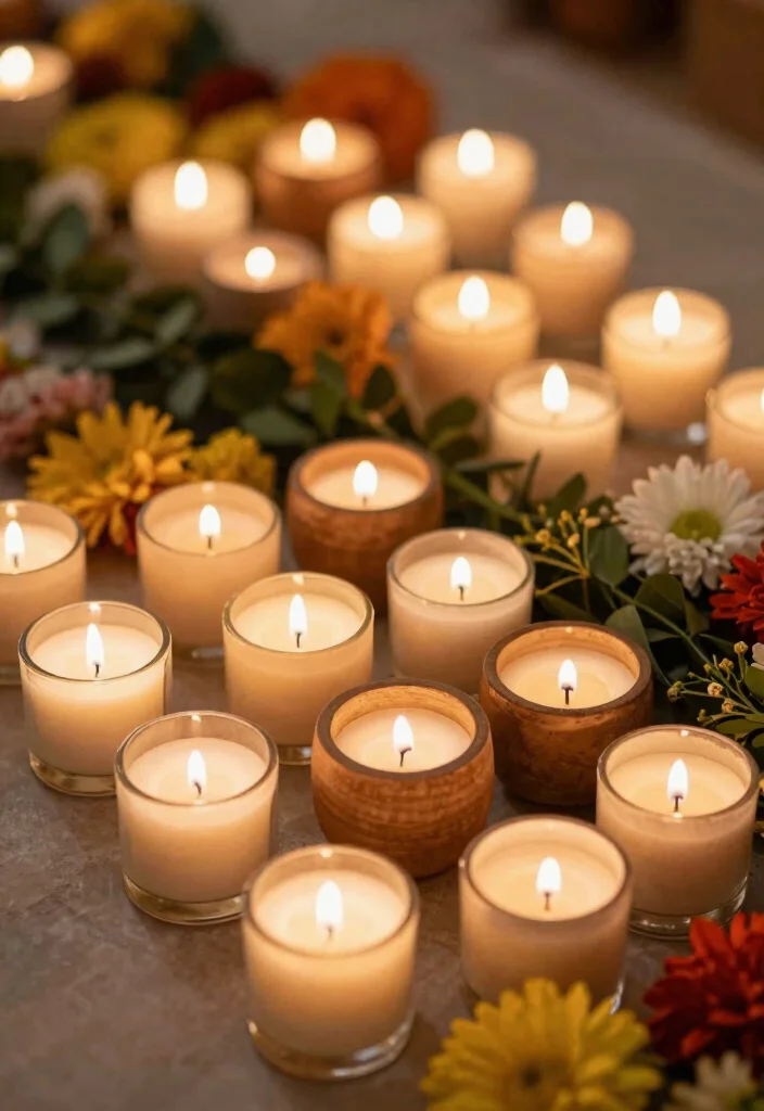 12 Haldi Decoration Ideas Using Simple Colors and Traditional Touches - 9. Scented Candle Displays 1