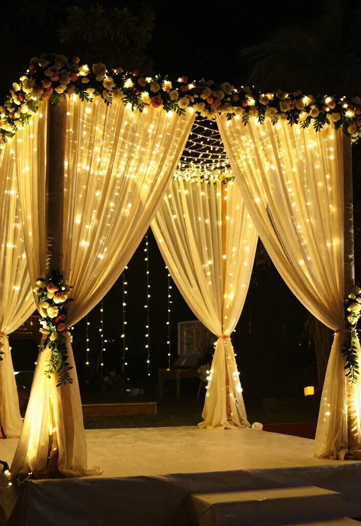 12 Mandap Decoration Ideas That Balance Tradition and Style - 10. Dreamy Fairy Light Mandap 1