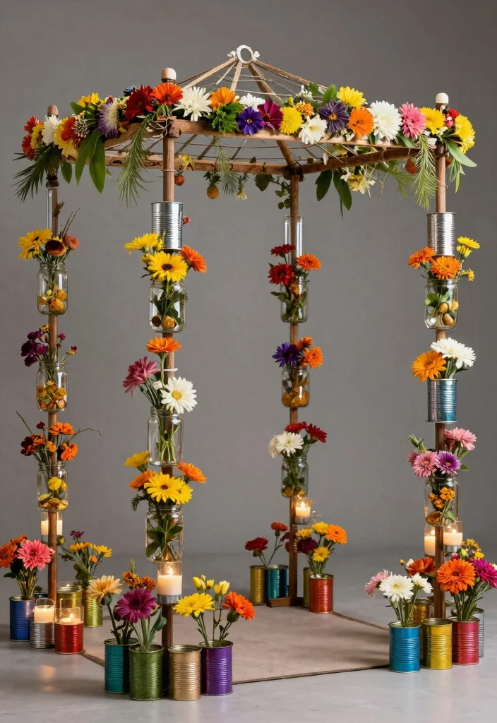 12 Mandap Decoration Ideas That Balance Tradition and Style - 12. Sustainable Décor with Upcycled Materials 1