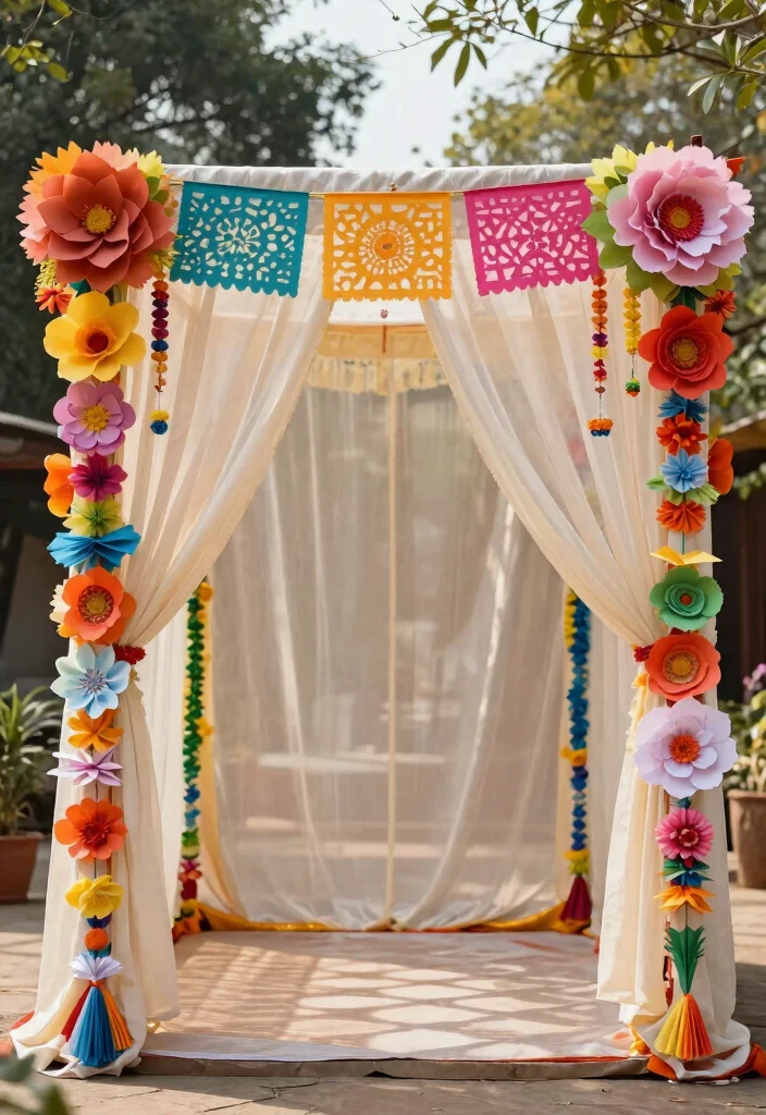 12 Mandap Decoration Ideas That Balance Tradition and Style - 8. Artistic Paper Mandap 1