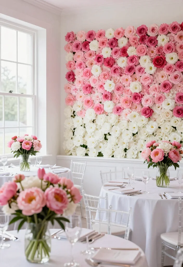 12 Pink Bridal Shower Ideas That Feel Chic Not Overdone - 2. Minimalist Decor with Fresh Flowers 1