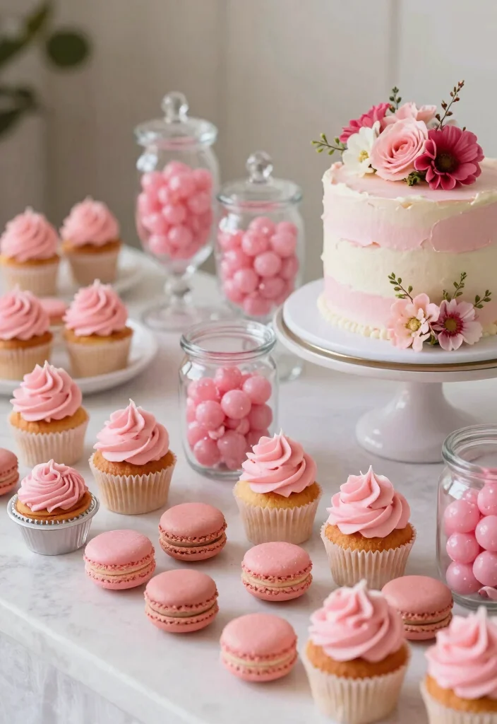 12 Pink Bridal Shower Ideas That Feel Chic Not Overdone - 3. Pink-Infused Dessert Table 1