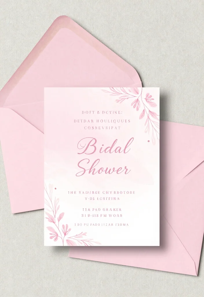 12 Pink Bridal Shower Ideas That Feel Chic Not Overdone - 6. Pink and White Invitations 1
