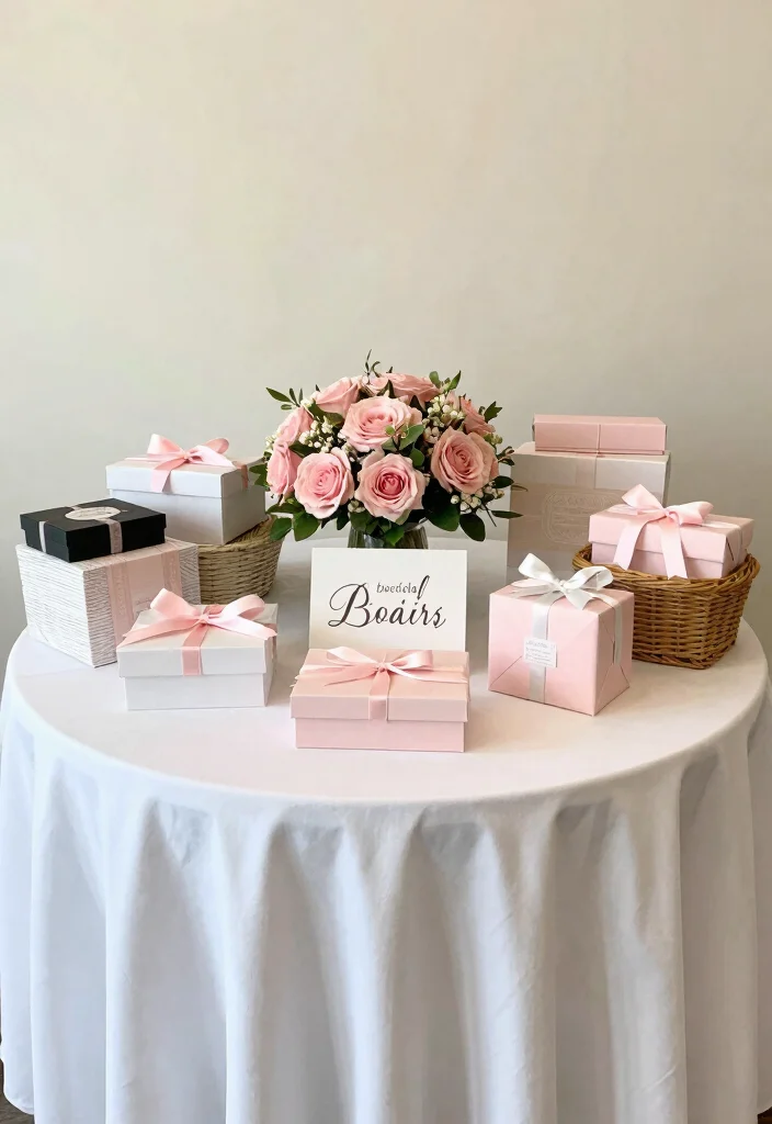 12 Pink Bridal Shower Ideas That Feel Chic Not Overdone - 7. Elegant Gift Table 1