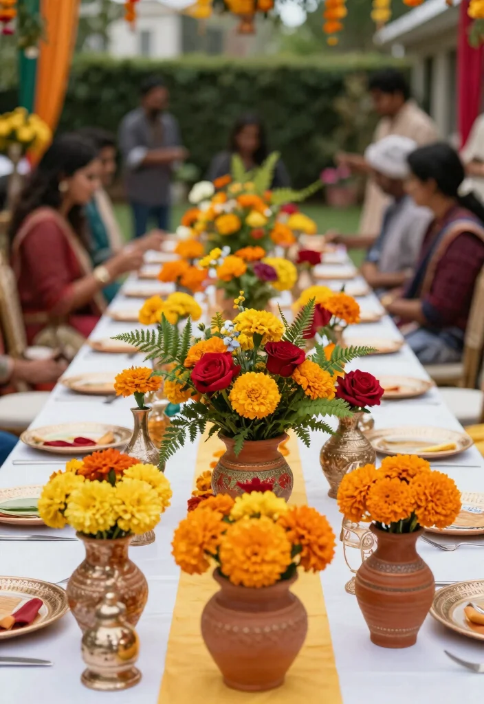 12 Sangeet Decoration Ideas That Create a Fun Festive Vibe - 3. Floral Centerpieces 1