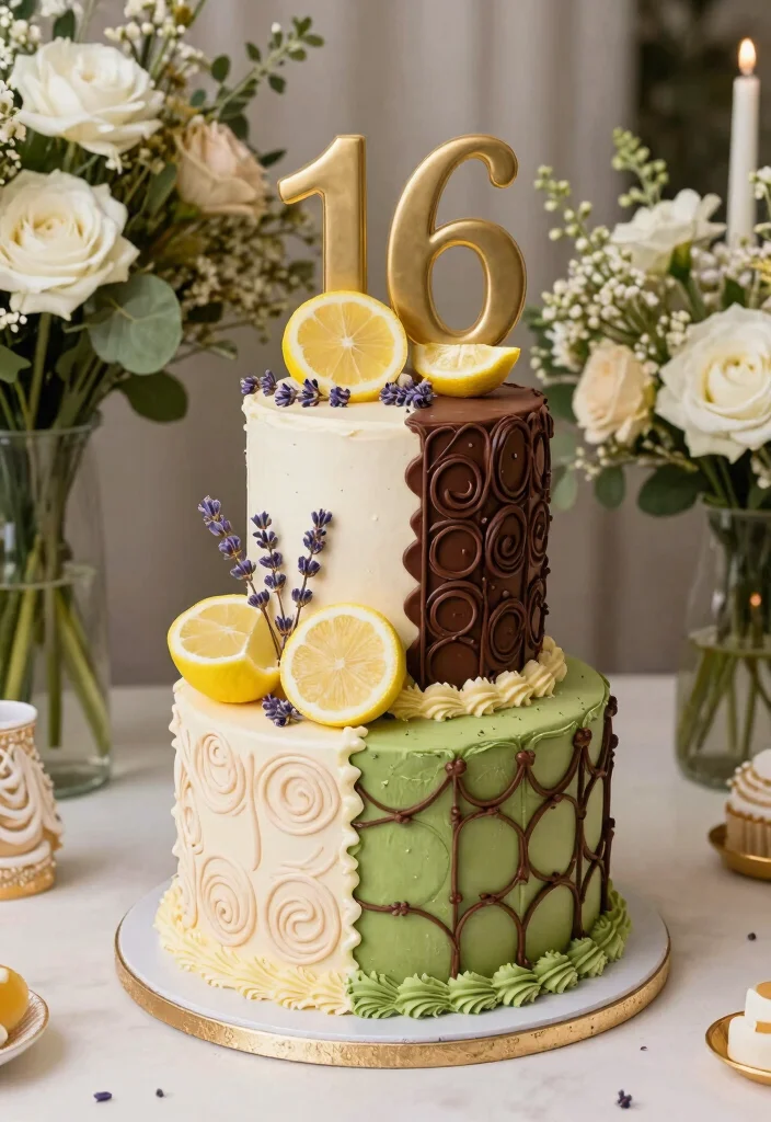 12 Sweet 16 Cake Ideas That Feel Grown Up but Still Fun - 10. Unique Flavor Combinations 1