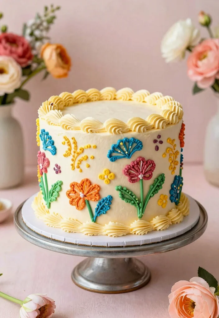 12 Sweet 16 Cake Ideas That Feel Grown Up but Still Fun - 5. Stunning Stenciled Buttercream 1