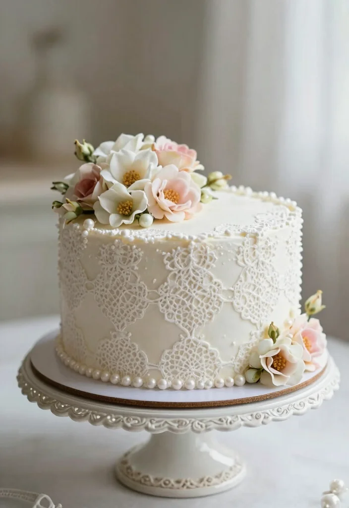 12 Sweet 16 Cake Ideas That Feel Grown Up but Still Fun - 7. Vintage Lace Design 1