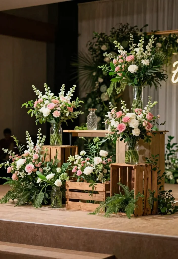 12 Wedding Stage Decoration Ideas for Modern and Classic Ceremonies - 1. Eco-Friendly Floral Arrangements 1