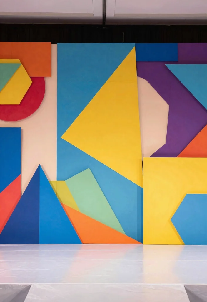 12 Wedding Stage Decoration Ideas for Modern and Classic Ceremonies - 10. Colorful Geometric Designs 1