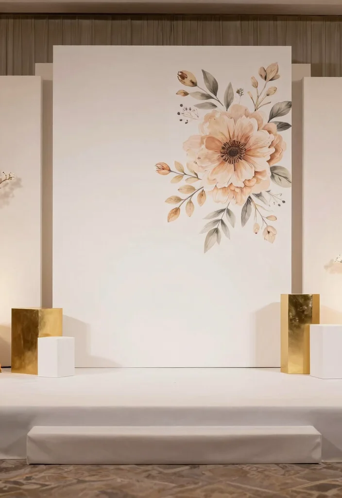 12 Wedding Stage Decoration Ideas for Modern and Classic Ceremonies - 2. Minimalist Dream 1