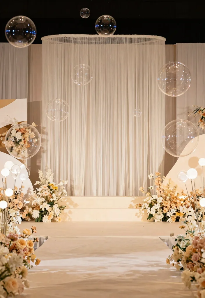 12 Wedding Stage Decoration Ideas for Modern and Classic Ceremonies - 9. Boujee Bubbles 1
