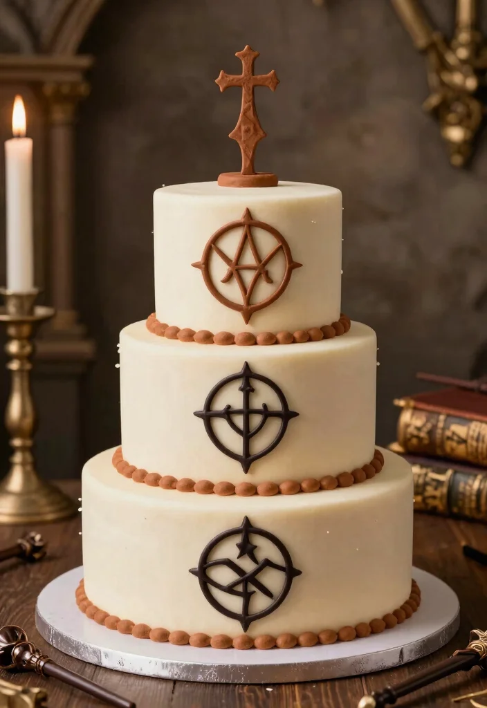 14 Harry Potter Cake Ideas Perfect for Fans of All Ages - 13. Deathly Hallows Cake 1