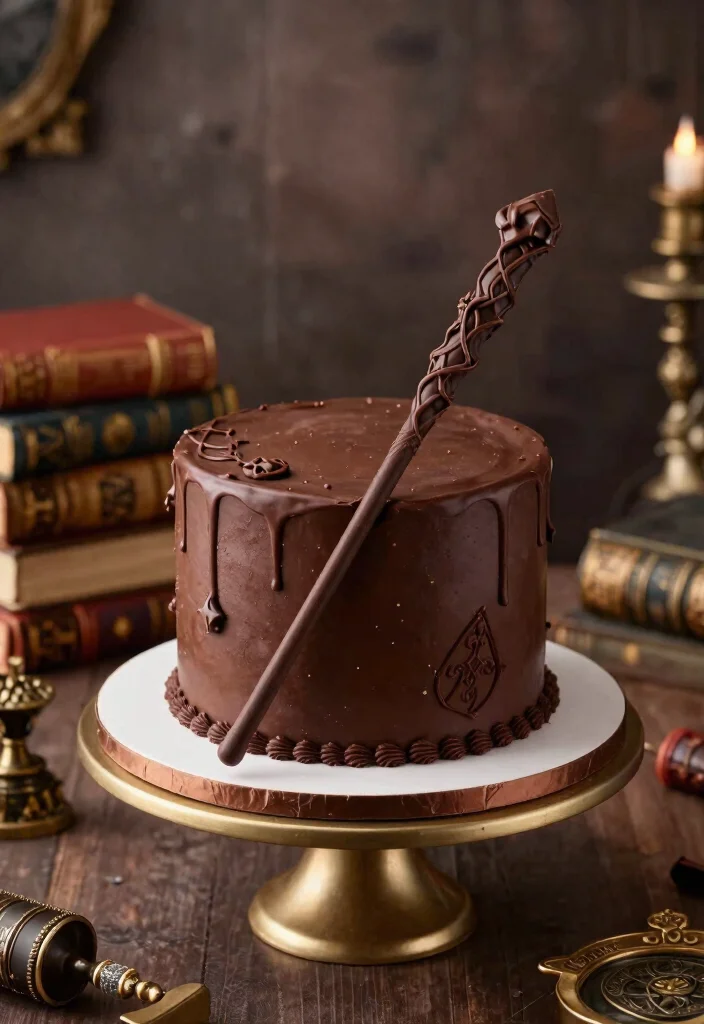 14 Harry Potter Cake Ideas Perfect for Fans of All Ages - 14. Edible Wand Cake 1