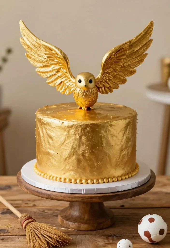 14 Harry Potter Cake Ideas Perfect for Fans of All Ages - 2. Golden Snitch Cake 1