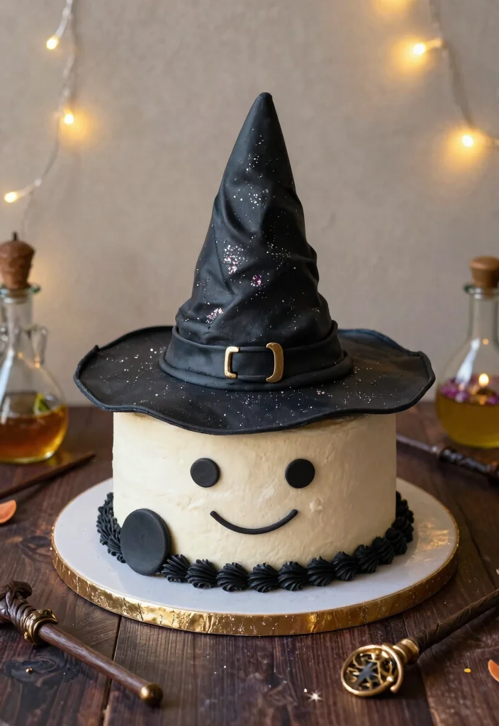 14 Harry Potter Cake Ideas Perfect for Fans of All Ages - 7. Wizard Hat Cake 1