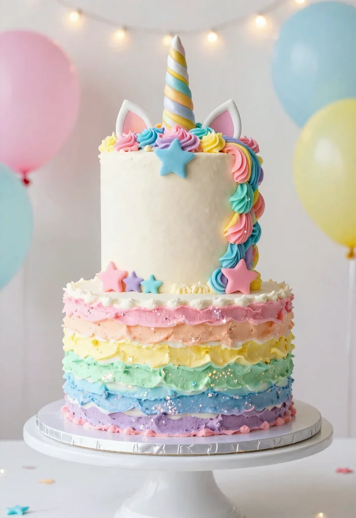 14 Unicorn Cake Ideas That Are Colorful, Magical, and Party Perfect - 1. Rainbow Unicorn Cake 1