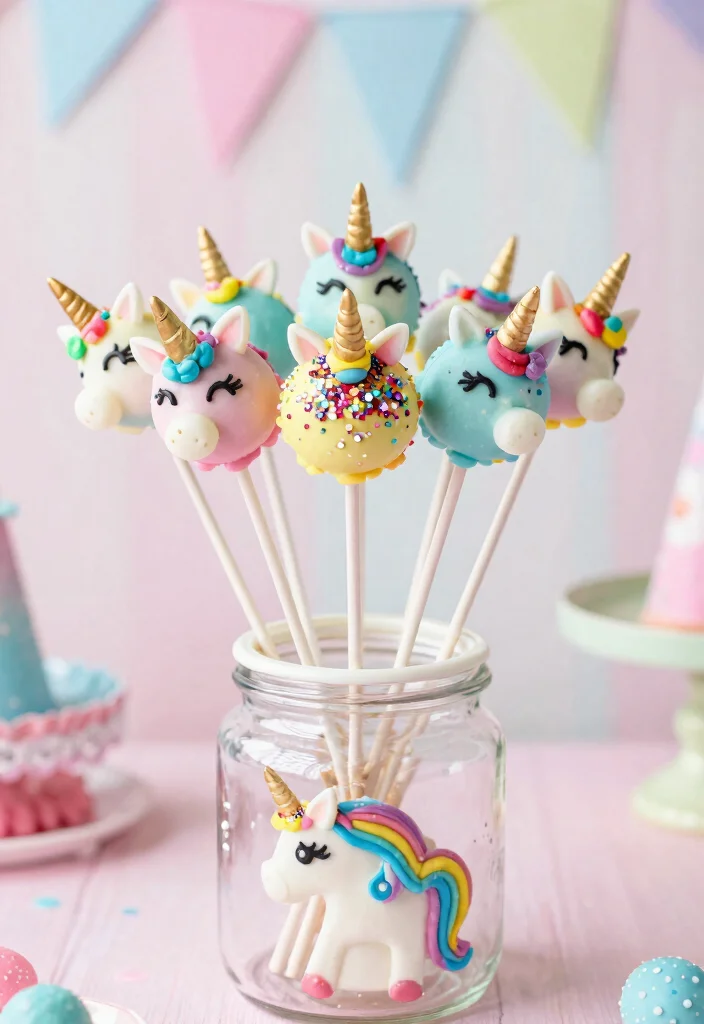 14 Unicorn Cake Ideas That Are Colorful, Magical, and Party Perfect - 7. Unicorn Cake Pops 1