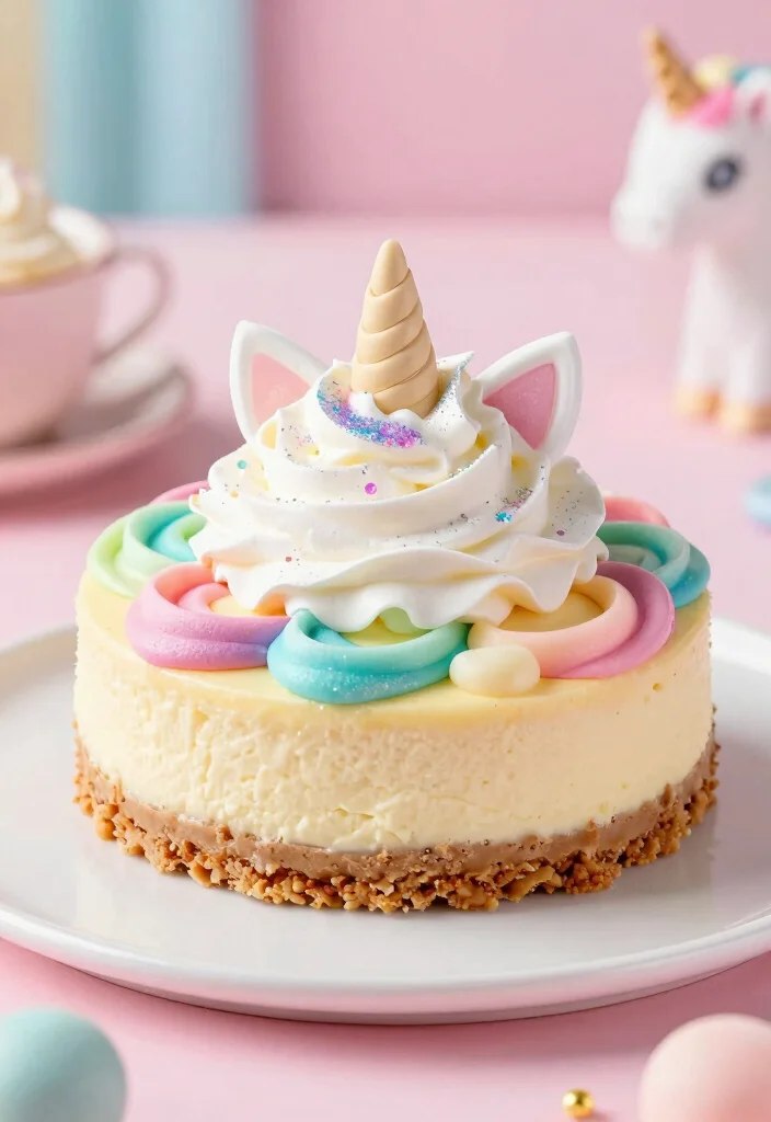 14 Unicorn Cake Ideas That Are Colorful, Magical, and Party Perfect - 9. Unicorn Cheesecake 1