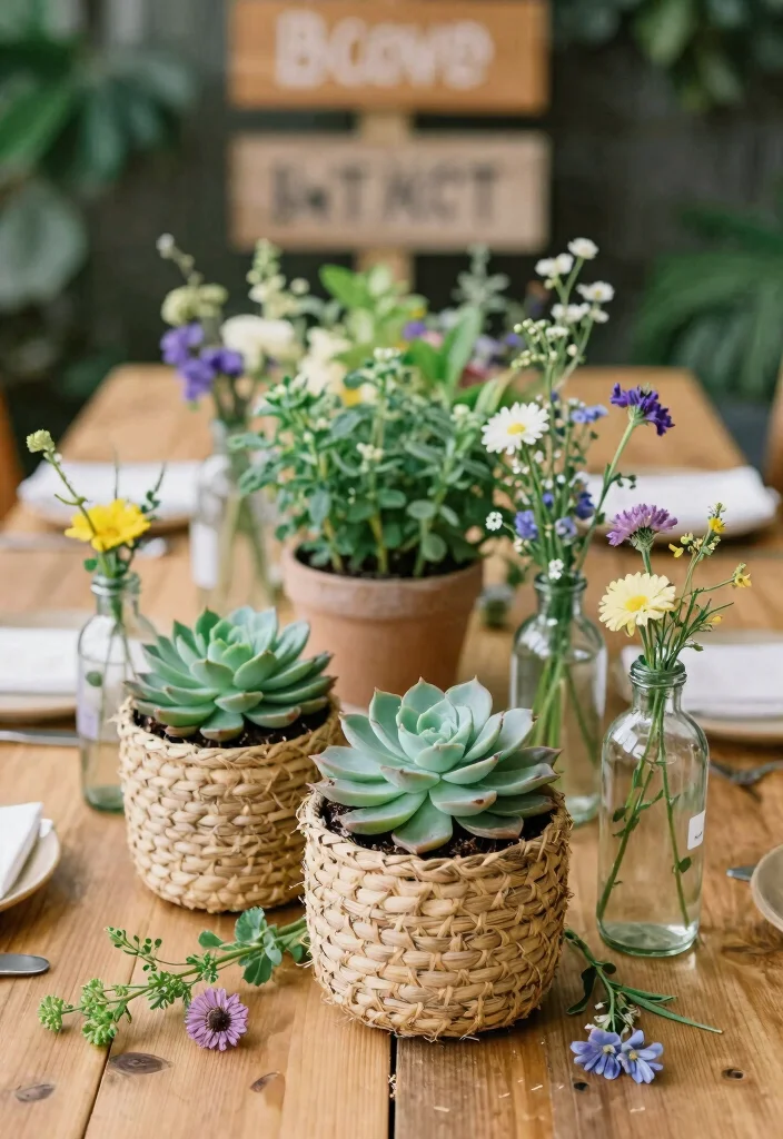 14 Wedding Decoration Ideas That Look Beautiful and Feel Timeless - 1. Eco-Friendly Flower Arrangements 1