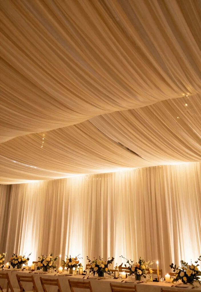 14 Wedding Decoration Ideas That Look Beautiful and Feel Timeless - 9. Fabric Draping 1