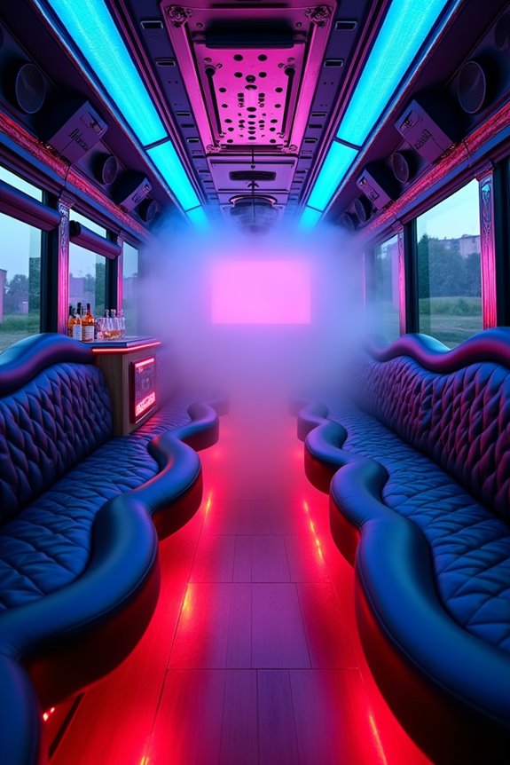 What Defines a Party Bus? 2 onboard bars lights sound