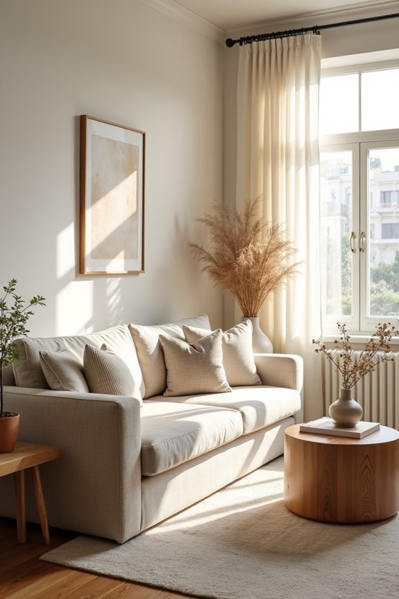soft neutrals with bold accents
