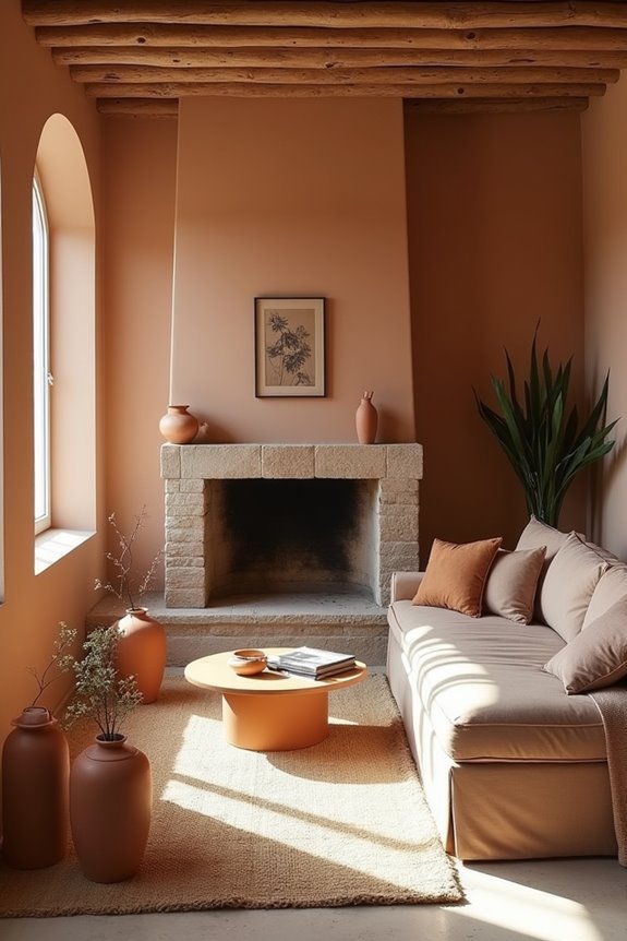 warm neutrals with earthy accents