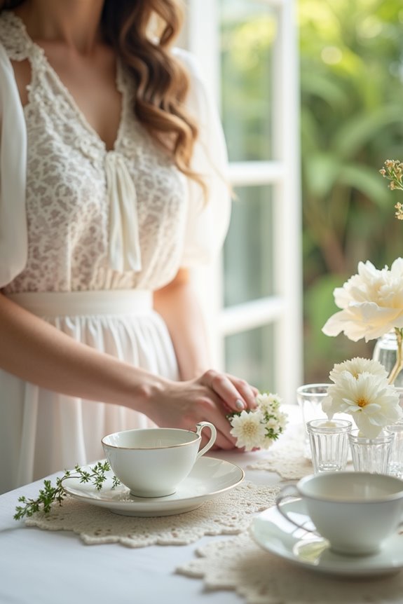 What White Can You Wear to a Bridal Shower 11 white enhanced tea brunch garden styling